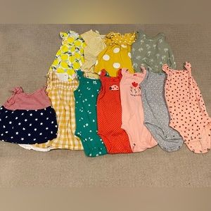Infant Girls tops and onesies, size- 9 months